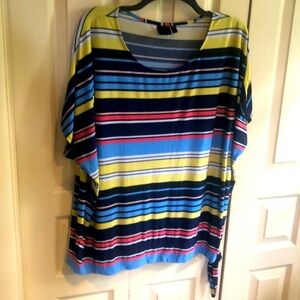 Rafaello Shirt Women's Large Multi Stripe XL